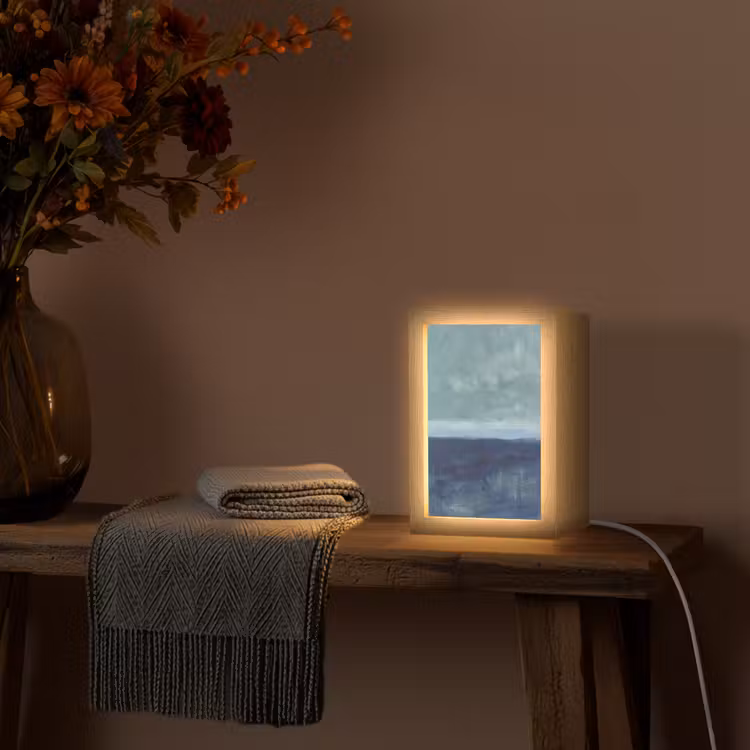 Gepersonaliseerde Lightbox - Abstract - Lagen - Rust - Modern - Blauw — 3
