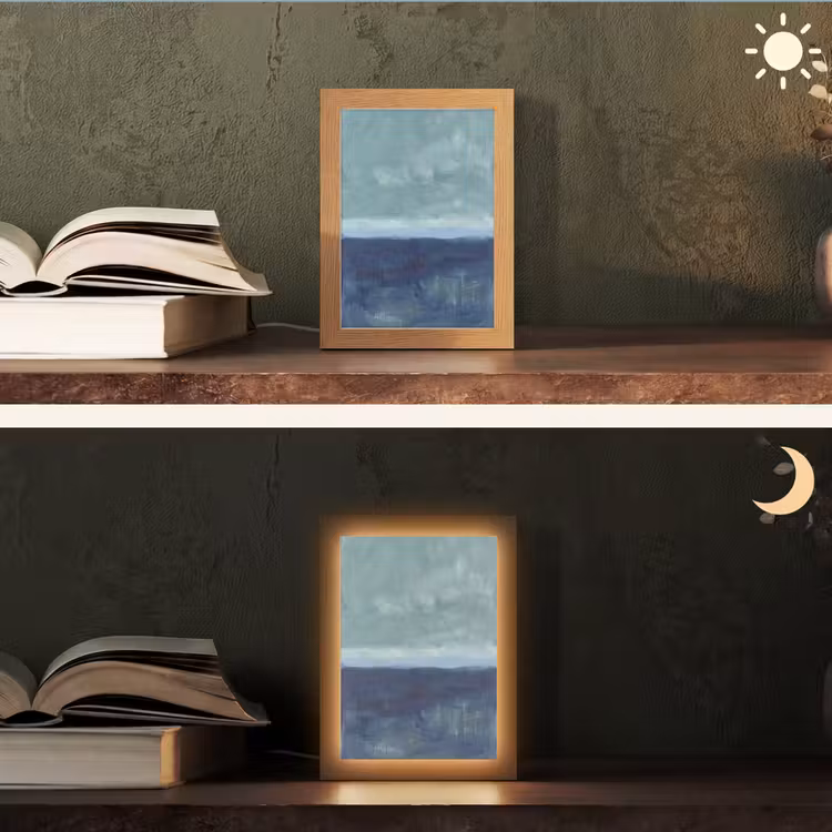 Gepersonaliseerde Lightbox - Abstract - Lagen - Rust - Modern - Blauw — 5