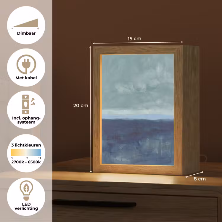 Gepersonaliseerde Lightbox - Abstract - Lagen - Rust - Modern - Blauw — 7