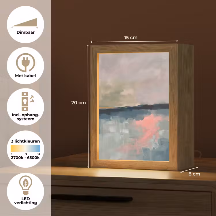 Gepersonaliseerde Lightbox - Abstract - Landschap - Kunst - Modern - Groen - Blauw — 7