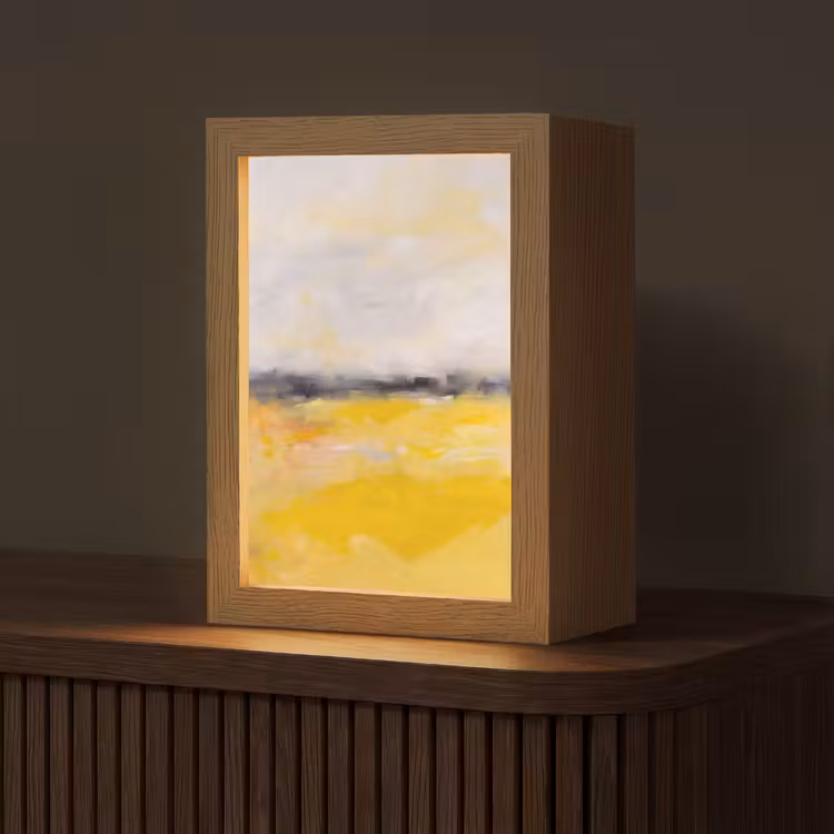 Gepersonaliseerde Lightbox - Abstract - Landschap - Modern - Geel — 1