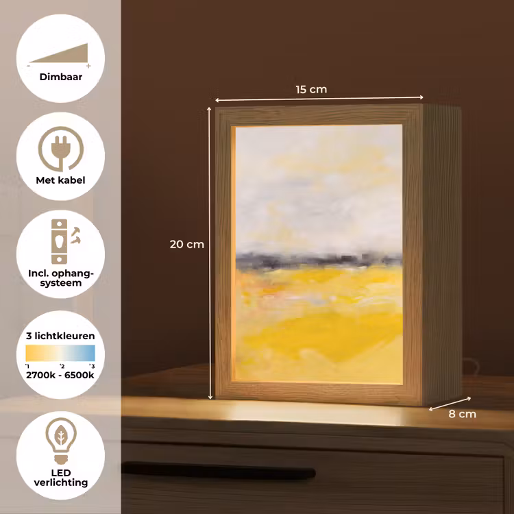 Gepersonaliseerde Lightbox - Abstract - Landschap - Modern - Geel — 7
