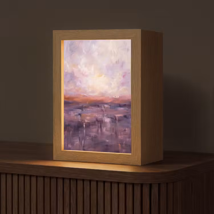 Gepersonaliseerde Lightbox - Abstract - Landschap - Modern - Paars - Oranje — 1