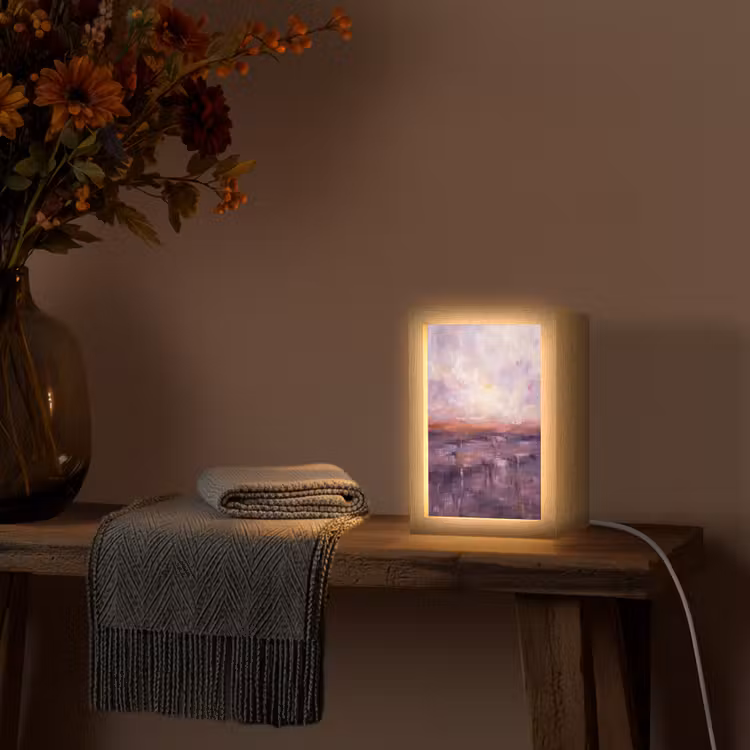 Gepersonaliseerde Lightbox - Abstract - Landschap - Modern - Paars - Oranje — 3