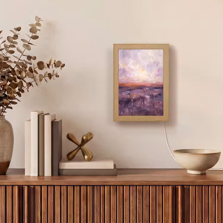 Gepersonaliseerde Lightbox - Abstract - Landschap - Modern - Paars - Oranje — 4