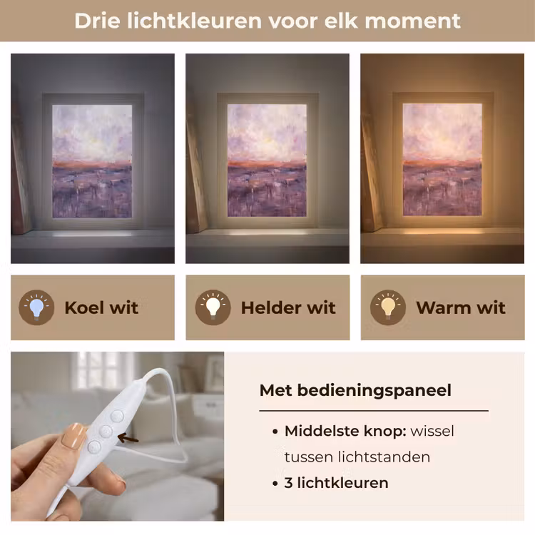 Gepersonaliseerde Lightbox - Abstract - Landschap - Modern - Paars - Oranje — 6