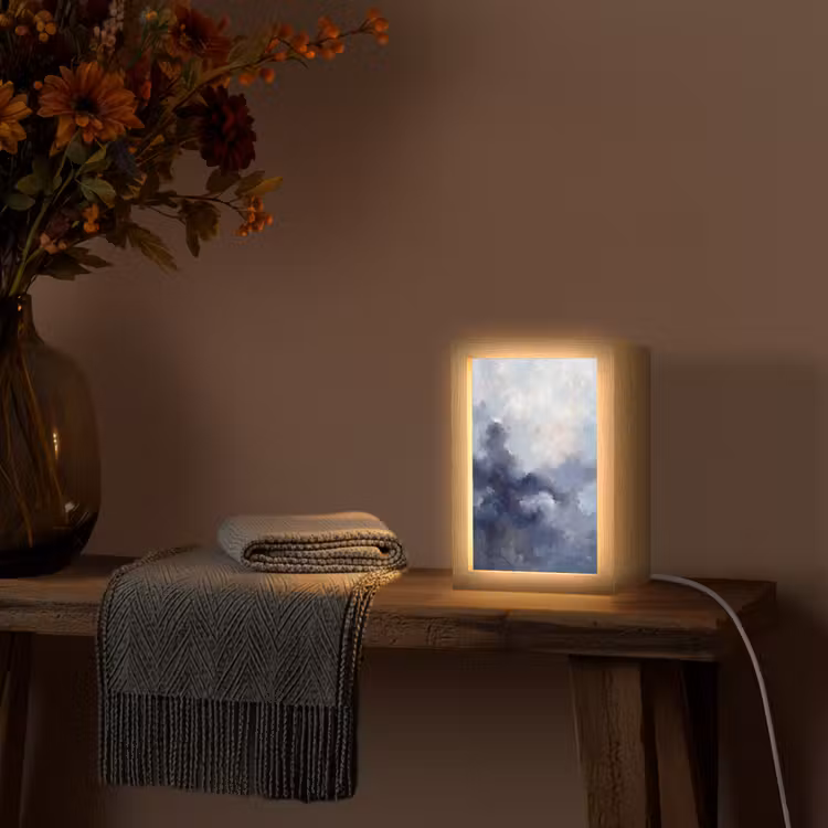 Gepersonaliseerde Lightbox - Abstract - Wolken - Modern - Blauw - Kunst — 3