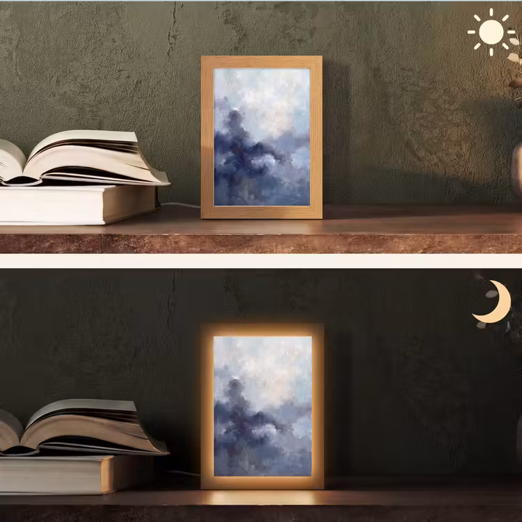 Gepersonaliseerde Lightbox - Abstract - Wolken - Modern - Blauw - Kunst — 5