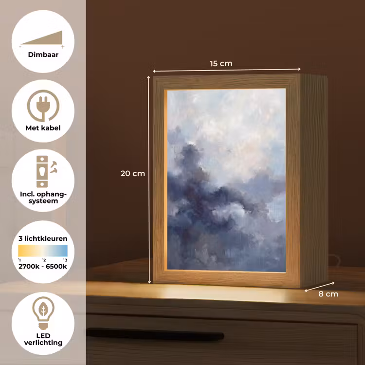 Gepersonaliseerde Lightbox - Abstract - Wolken - Modern - Blauw - Kunst — 7