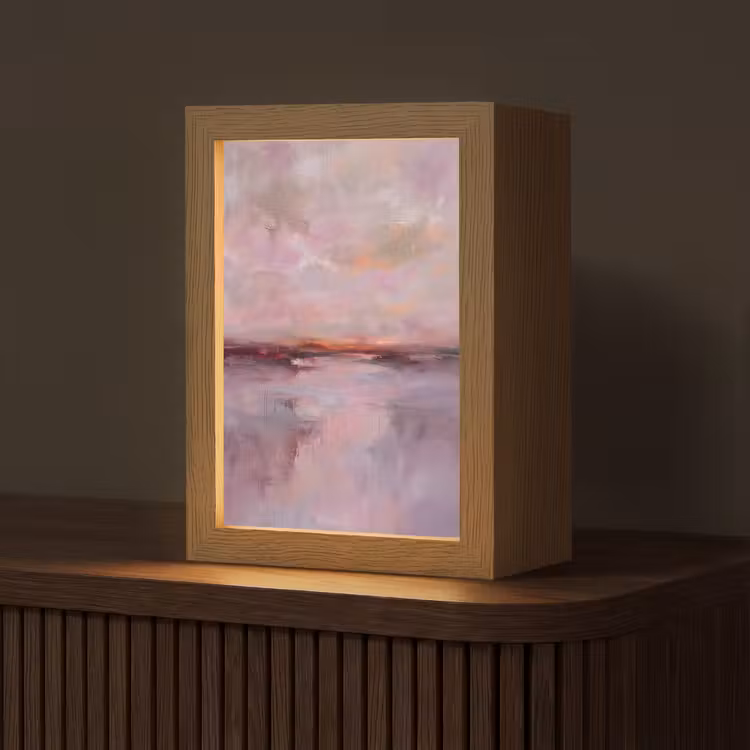 Gepersonaliseerde Lightbox - Landschap - Zonsondergang - Abstract - Modern - Roze — 1