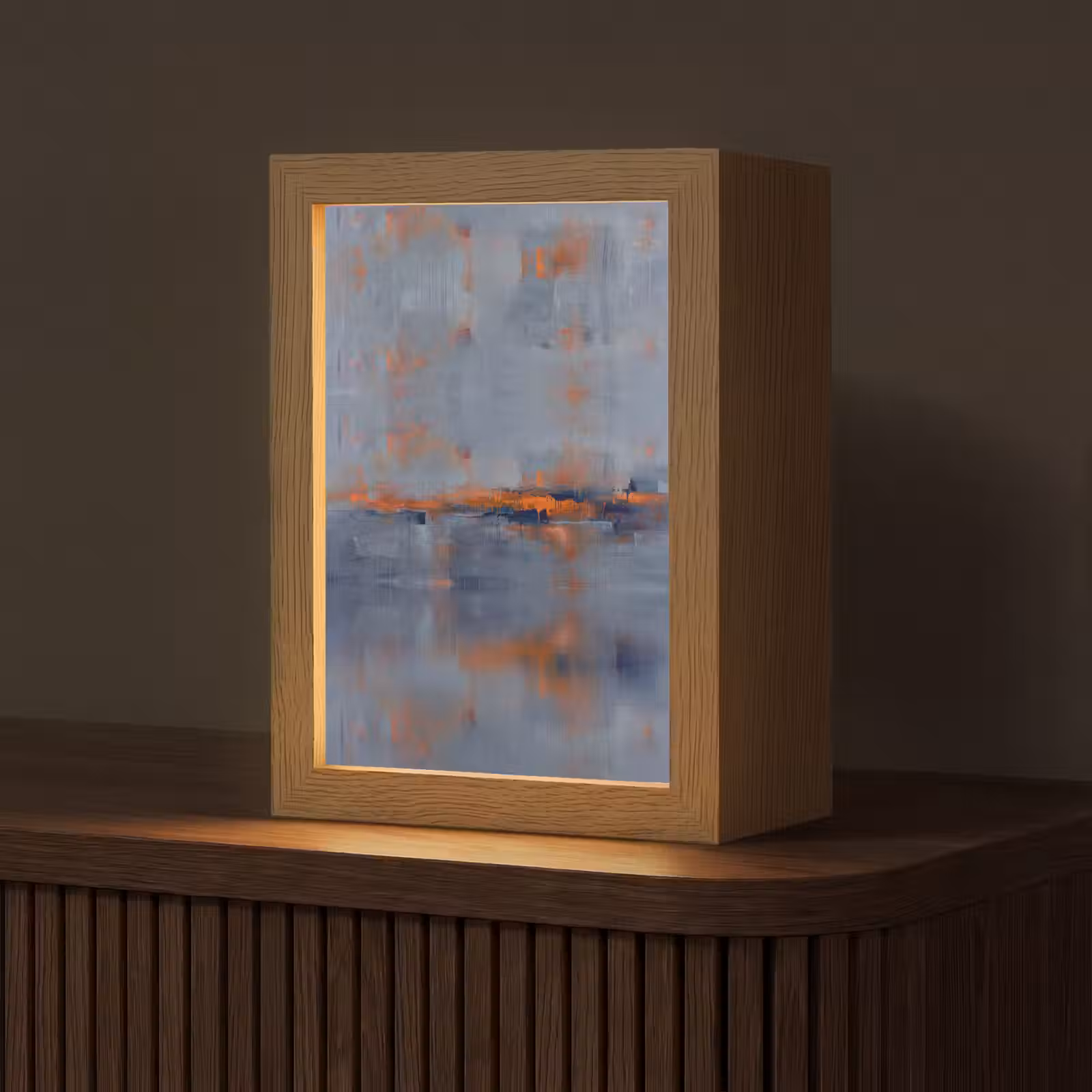 Gepersonaliseerde Lightbox - Abstract - Kleuren - Modern - Oranje - Grijs — 1