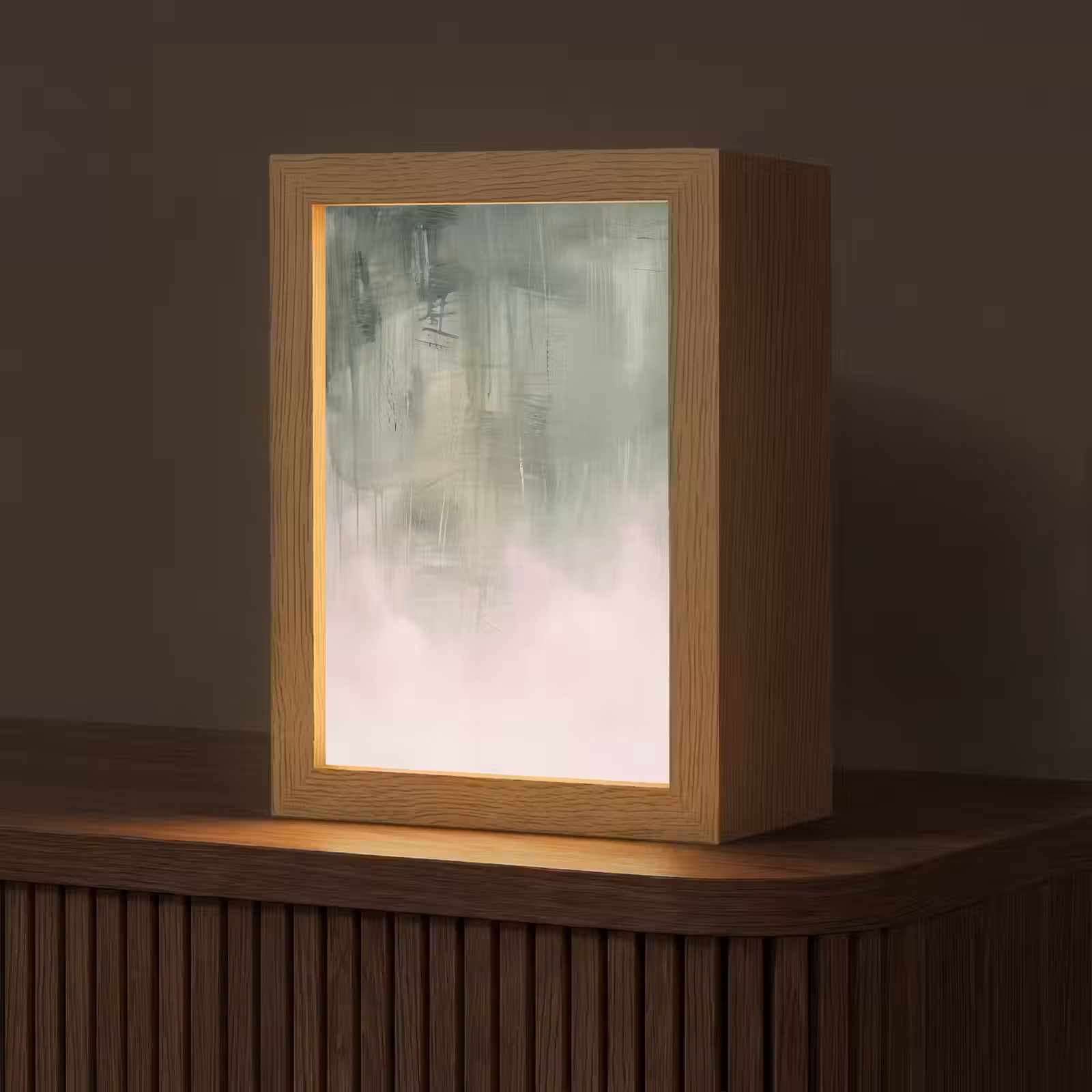 Gepersonaliseerde Lightbox - Kunst - Abstract - Modern - Groen - Roze — 1