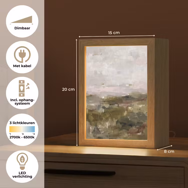 Gepersonaliseerde Lightbox - Abstract - Gelaagd - Kunst - Modern - Grijs-Groen — 7