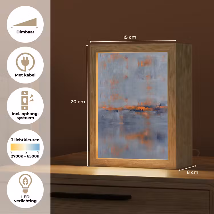 Gepersonaliseerde Lightbox - Abstract - Kleuren - Modern - Oranje - Grijs — 7