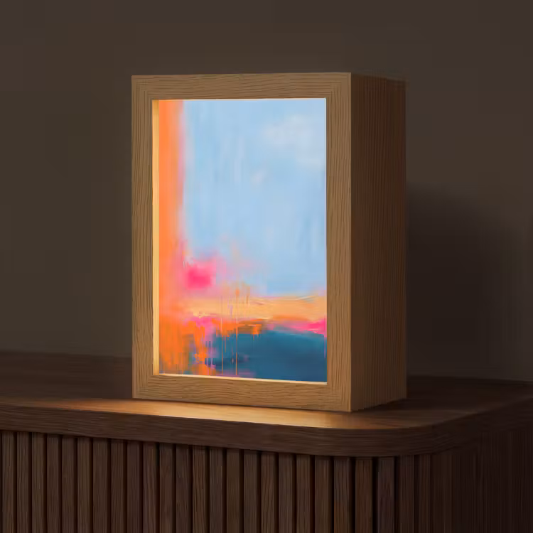 Gepersonaliseerde Lightbox - Abstract - Kleurvlakken - Modern - Oranje - Blauw — 1