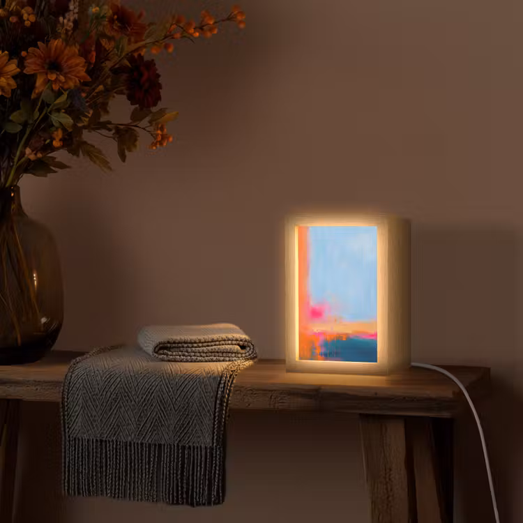 Gepersonaliseerde Lightbox - Abstract - Kleurvlakken - Modern - Oranje - Blauw — 3