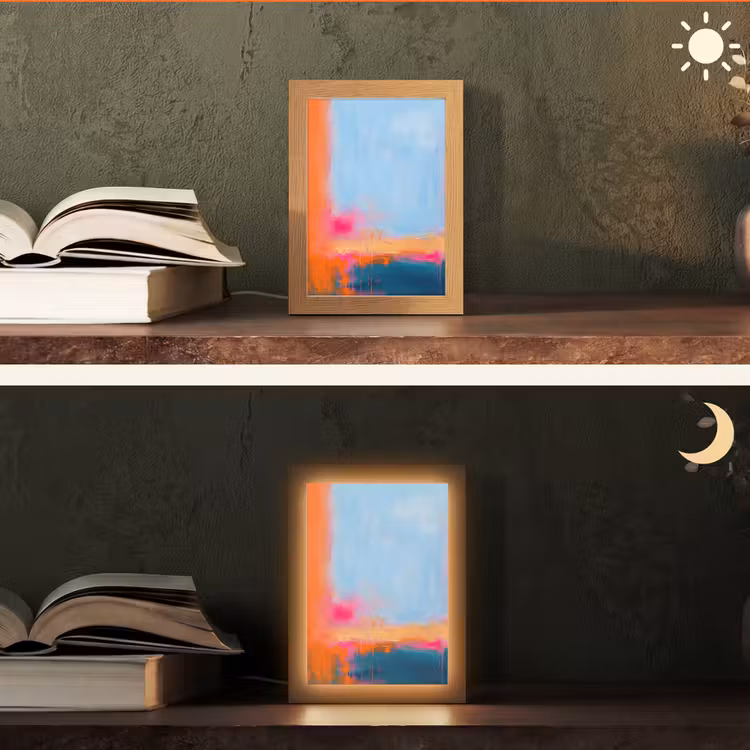 Gepersonaliseerde Lightbox - Abstract - Kleurvlakken - Modern - Oranje - Blauw — 5