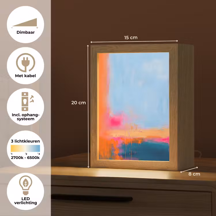 Gepersonaliseerde Lightbox - Abstract - Kleurvlakken - Modern - Oranje - Blauw — 7