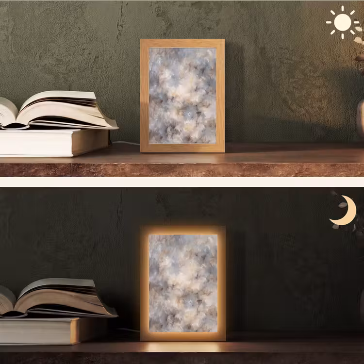 Gepersonaliseerde Lightbox - Abstract - Wolken - Sfeervol - Beige - Grijs — 5