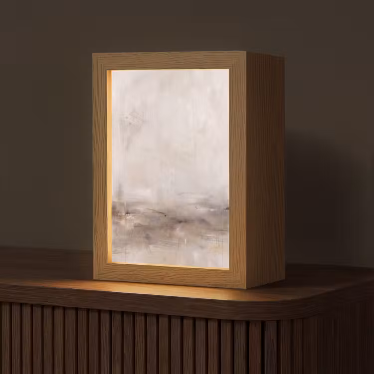 Gepersonaliseerde Lightbox - Abstrakt - Landschap - Modern - Beige - Kunst — 1