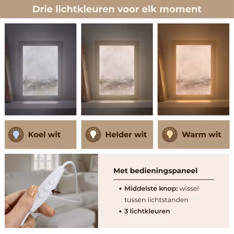 Gepersonaliseerde Lightbox - Abstrakt - Landschap - Modern - Beige - Kunst — 6