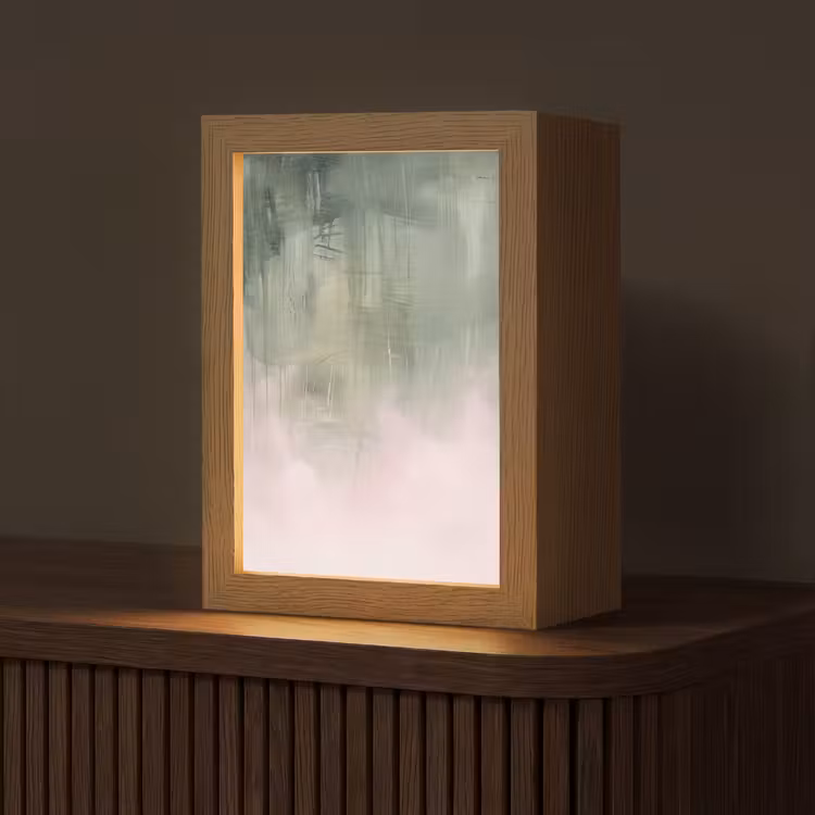 Gepersonaliseerde Lightbox - Kunst - Abstract - Modern - Groen - Roze — 1