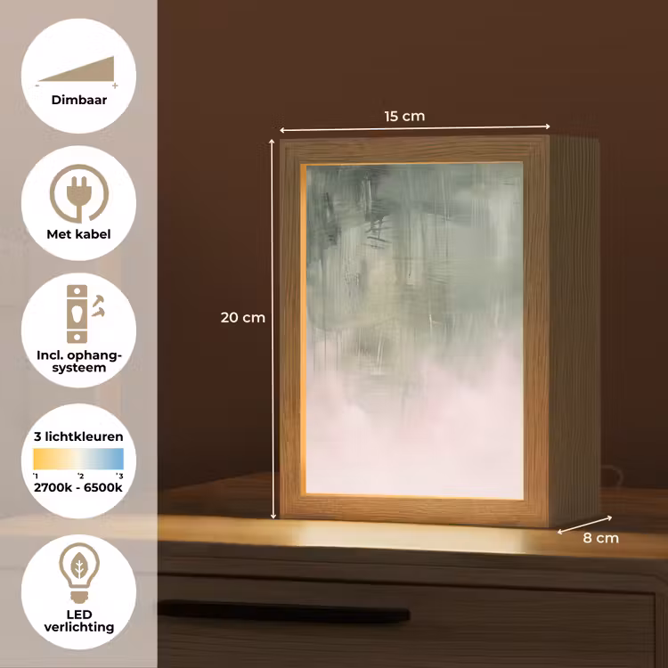 Gepersonaliseerde Lightbox - Kunst - Abstract - Modern - Groen - Roze — 7