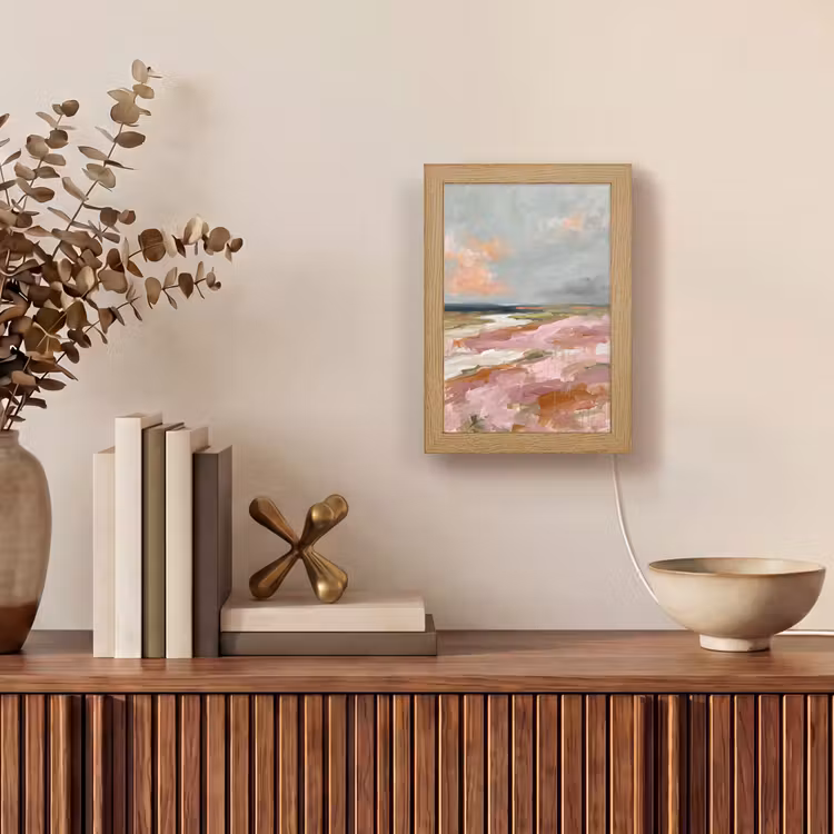 Gepersonaliseerde Lightbox - Landschap - Rivier - Abstract - Roze - Groen — 4