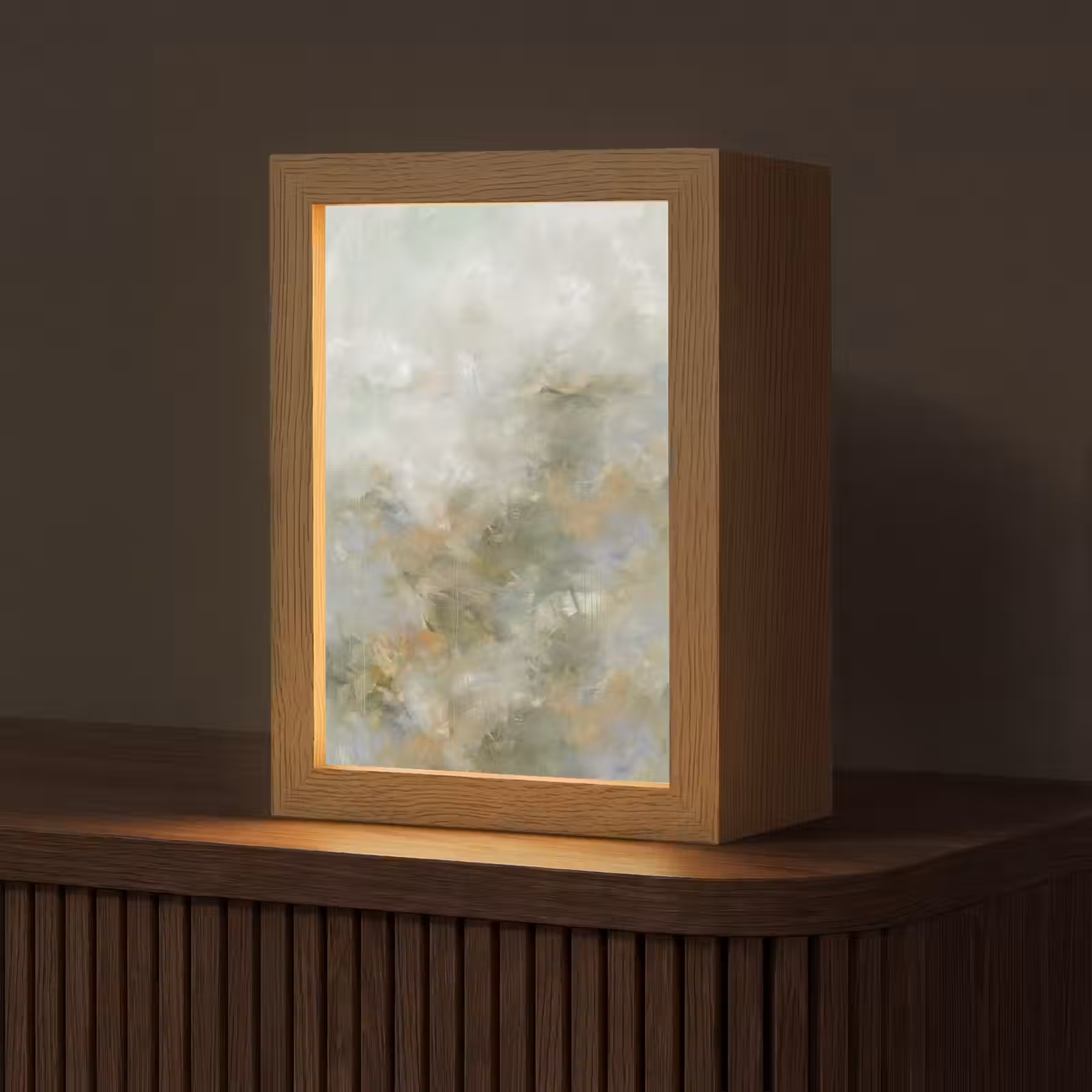 Gepersonaliseerde Lightbox - Abstract - Groen - Beige - Modern - Kunst — 1