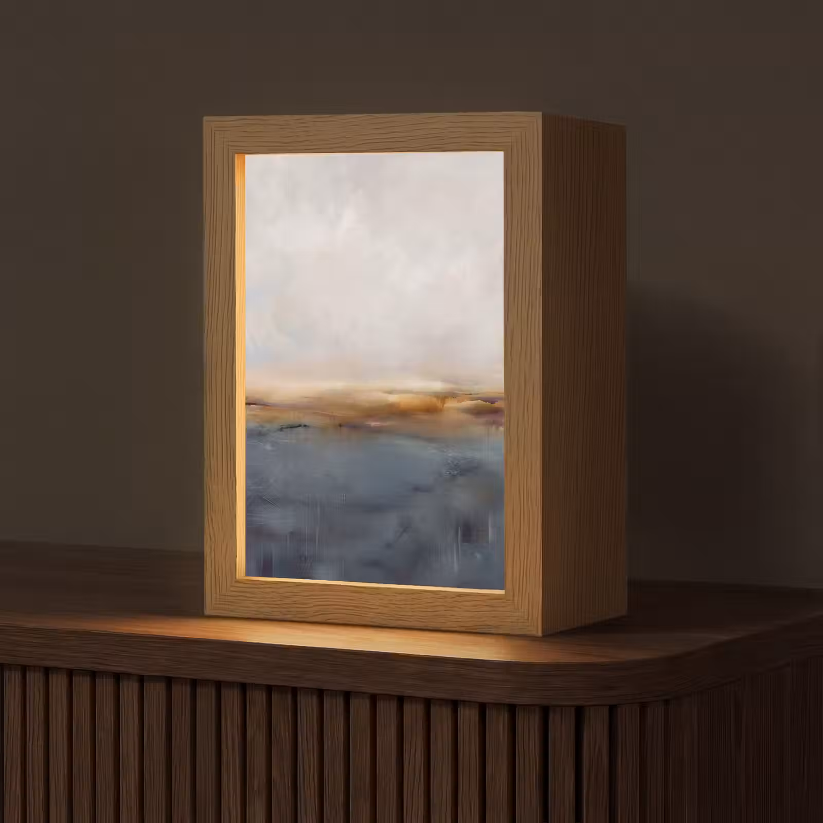 Gepersonaliseerde Lightbox - Abstract - Horizon - Water - Modern - Beige — 1