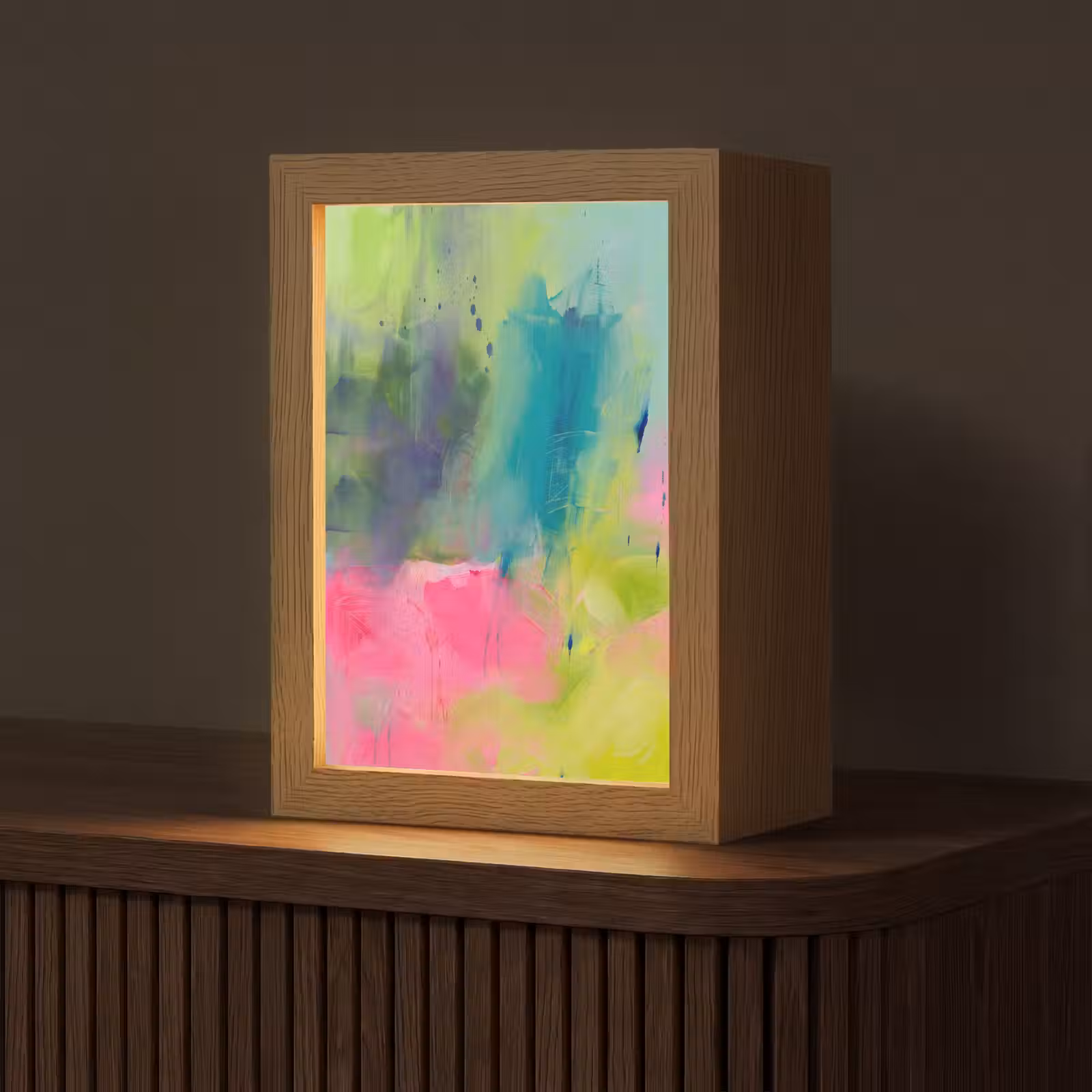 Gepersonaliseerde Lightbox - Abstract - Kleuren - Modern - Groen - Roze — 1