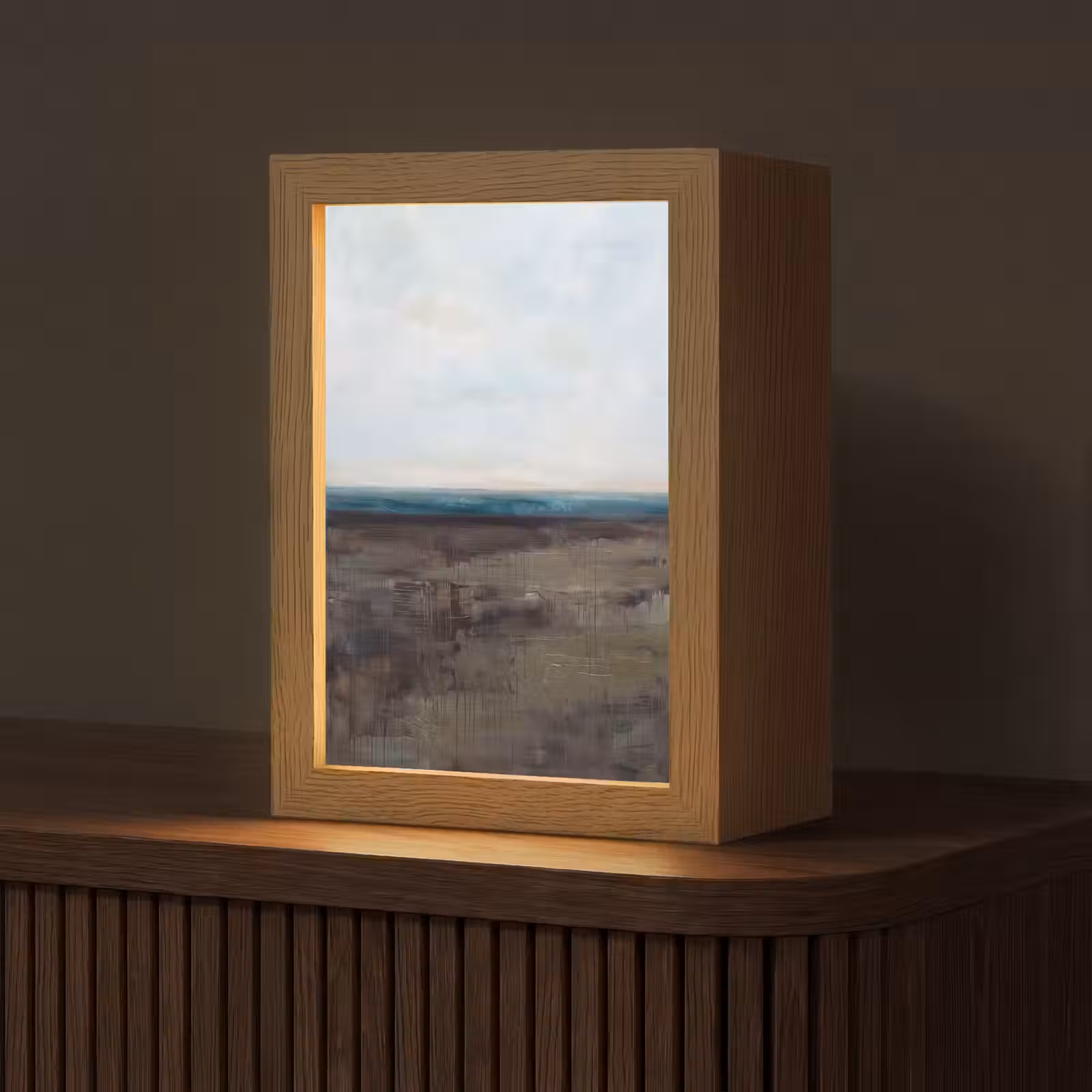 Gepersonaliseerde Lightbox - Abstract - Landschap - Horizon - Blauw - Modern — 1