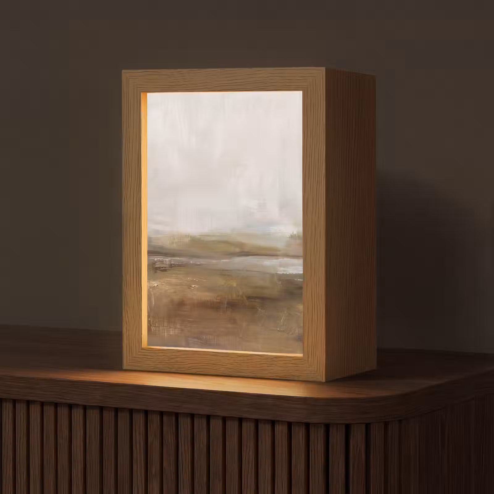 Gepersonaliseerde Lightbox - Abstract - Landschap - Natuur - Beige - Bruin — 1