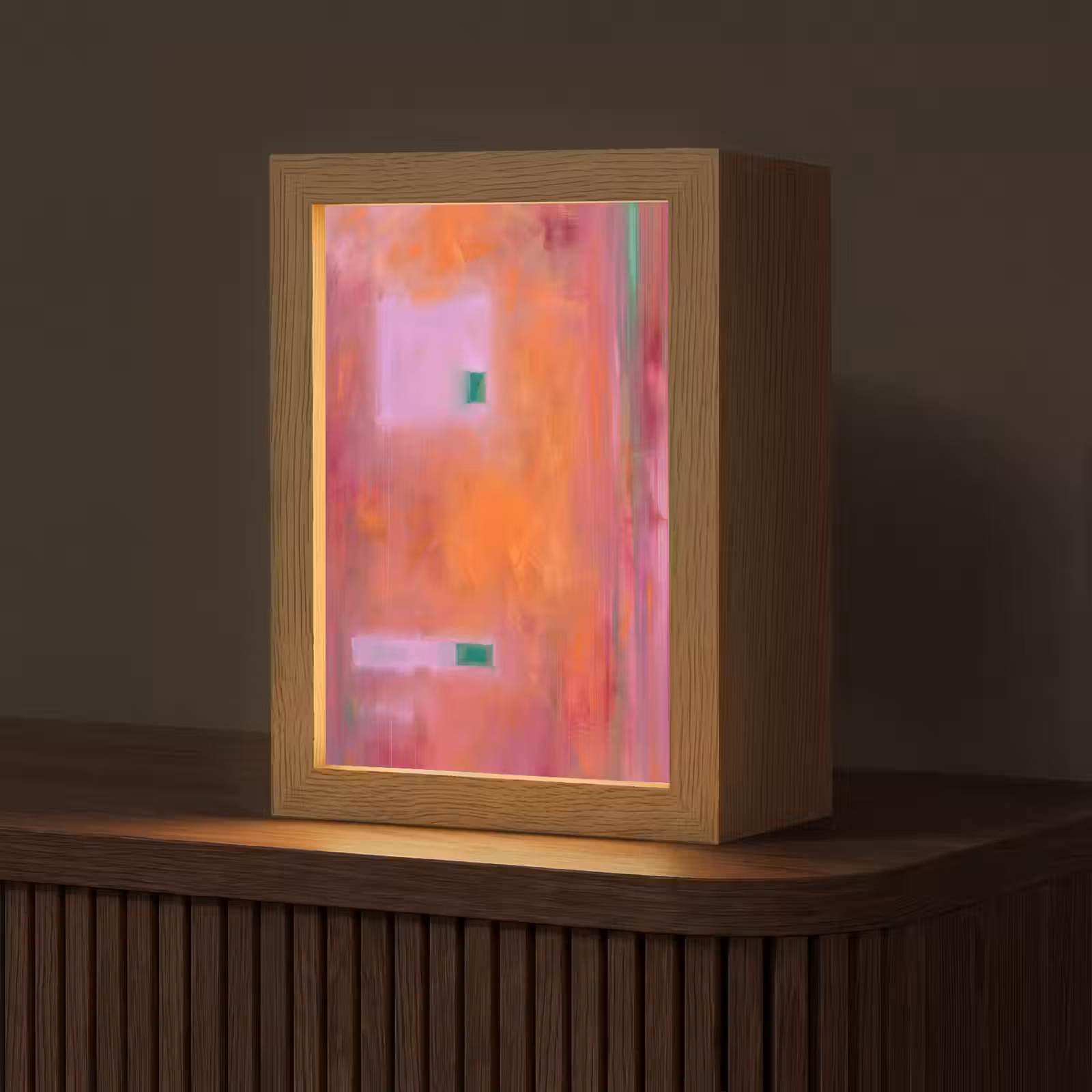 Gepersonaliseerde Lightbox - Abstract - Vlakken - Kunst - Modern - Oranje — 1