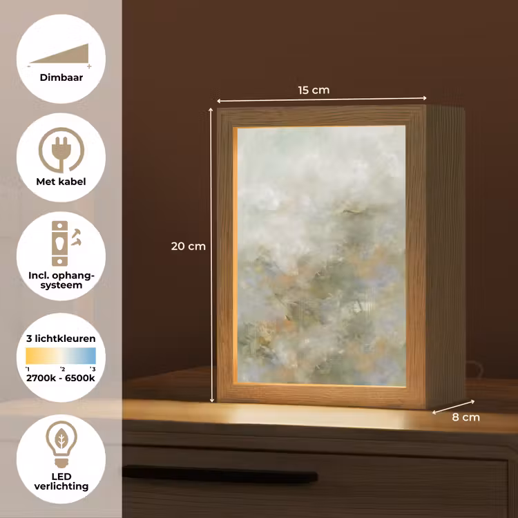 Gepersonaliseerde Lightbox - Abstract - Groen - Beige - Modern - Kunst — 7