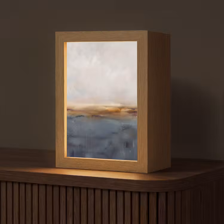 Gepersonaliseerde Lightbox - Abstract - Horizon - Water - Modern - Beige — 1