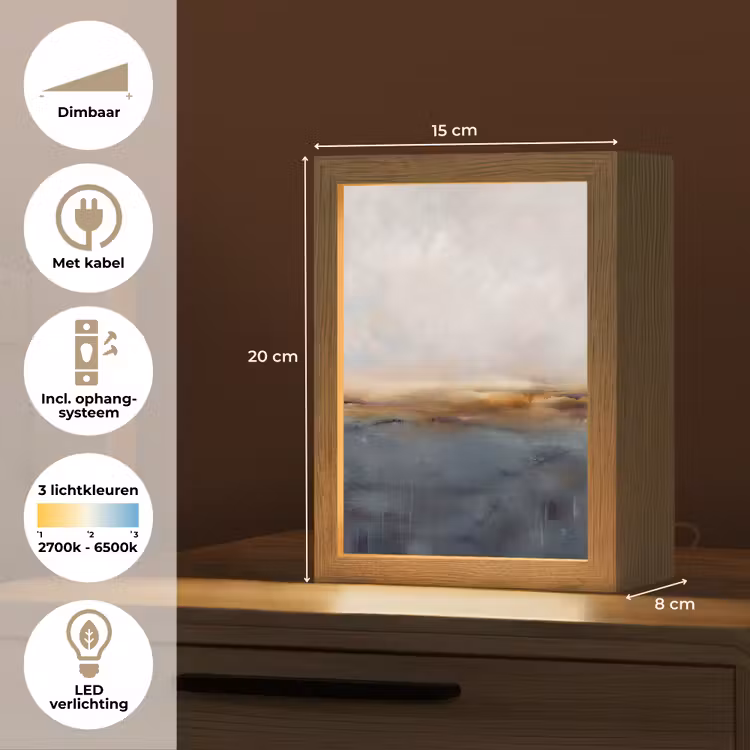 Gepersonaliseerde Lightbox - Abstract - Horizon - Water - Modern - Beige — 7