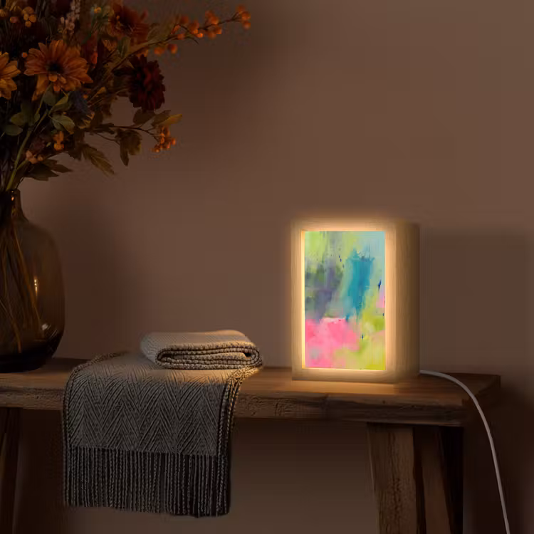 Gepersonaliseerde Lightbox - Abstract - Kleuren - Modern - Groen - Roze — 3