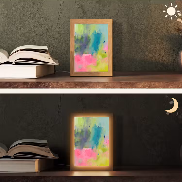 Gepersonaliseerde Lightbox - Abstract - Kleuren - Modern - Groen - Roze — 5