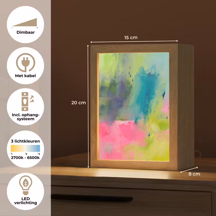 Gepersonaliseerde Lightbox - Abstract - Kleuren - Modern - Groen - Roze — 7