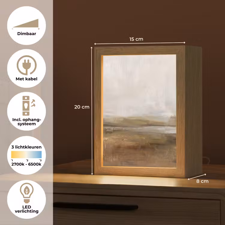 Gepersonaliseerde Lightbox - Abstract - Landschap - Natuur - Beige - Bruin — 7