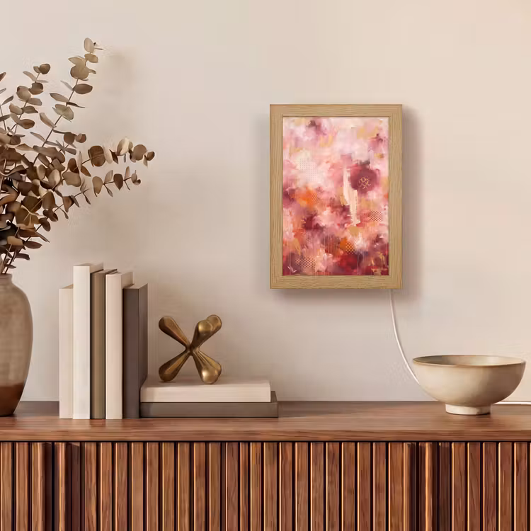 Gepersonaliseerde Lightbox - Abstract - Rood - Goud - Modern - Kunst — 4