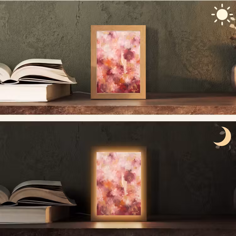 Gepersonaliseerde Lightbox - Abstract - Rood - Goud - Modern - Kunst — 5