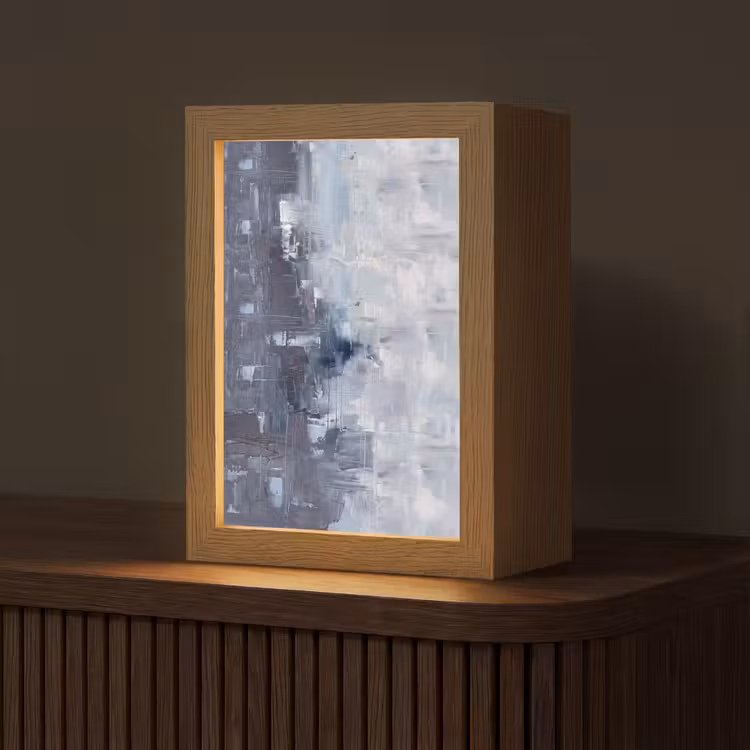 Gepersonaliseerde Lightbox - Abstract - Textuur - Kunst - Modern - Blauw — 1