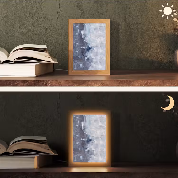 Gepersonaliseerde Lightbox - Abstract - Textuur - Kunst - Modern - Blauw — 5