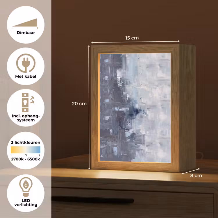 Gepersonaliseerde Lightbox - Abstract - Textuur - Kunst - Modern - Blauw — 7