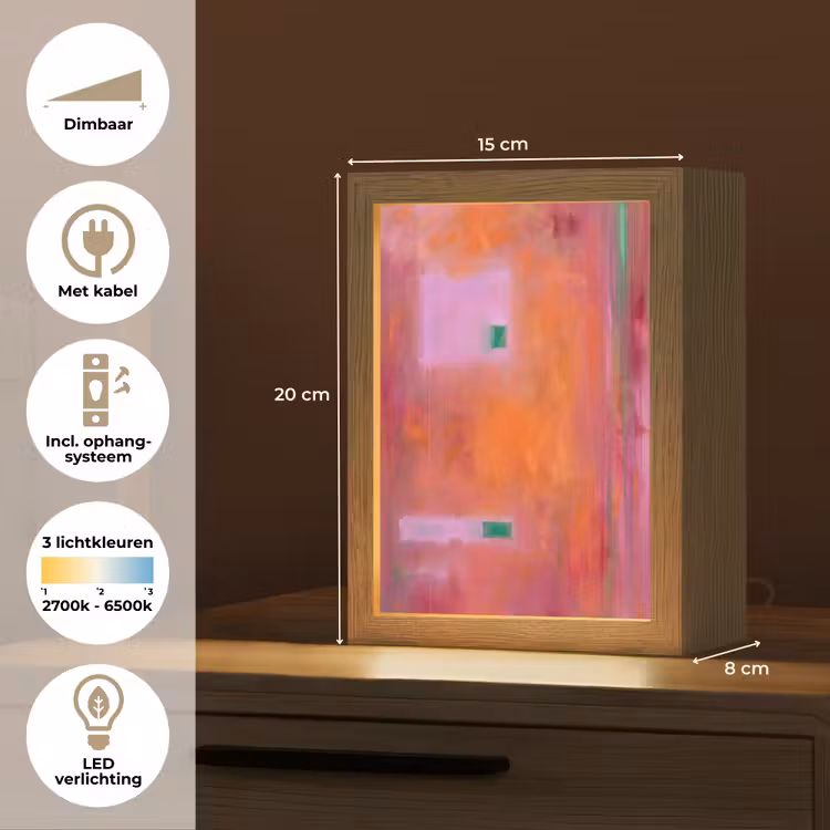 Gepersonaliseerde Lightbox - Abstract - Vlakken - Kunst - Modern - Oranje — 7