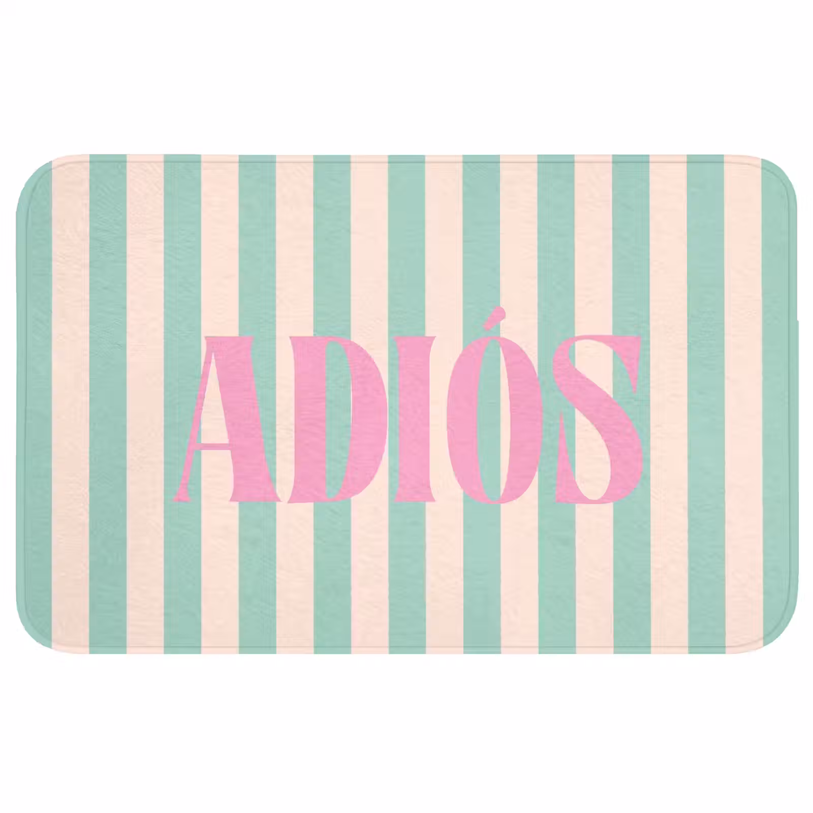 Wc Mat - Groen - Strepen - Roze - Adiós — 1