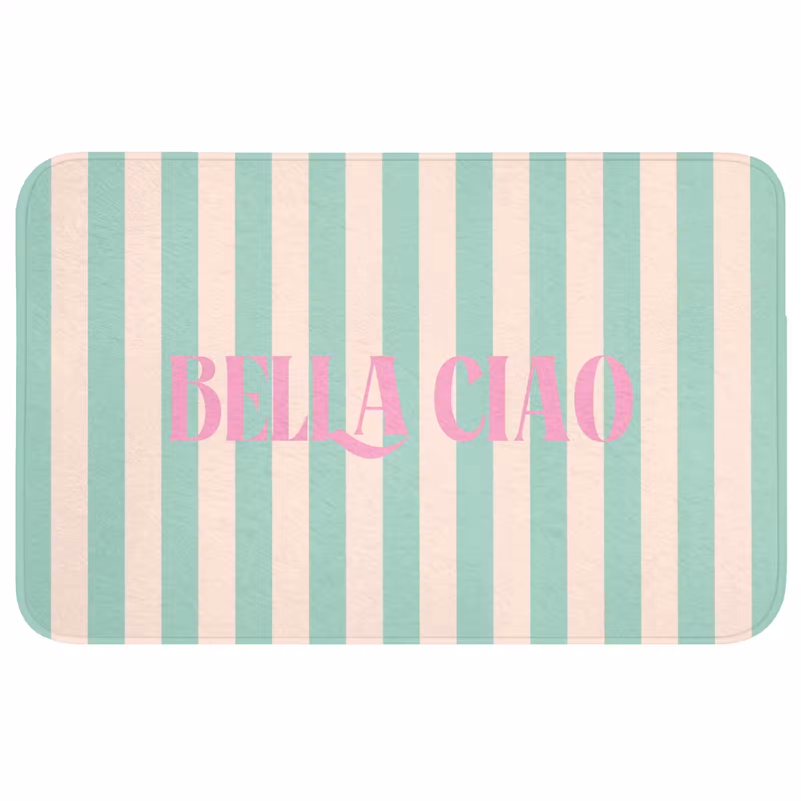 Wc Mat - Roze - Groen - Strepen - Bella ciao — 1