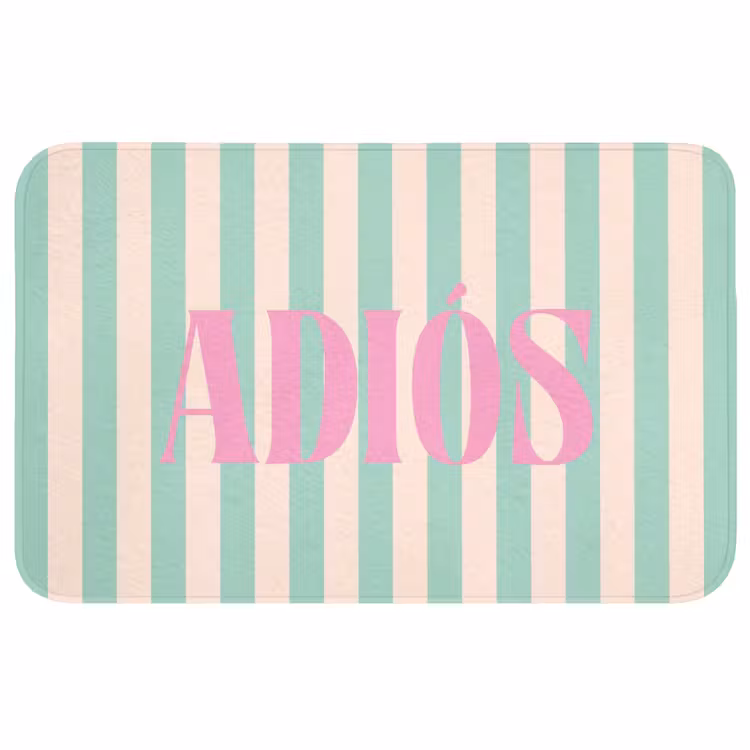 Wc Mat - Groen - Strepen - Roze - Adiós — 1